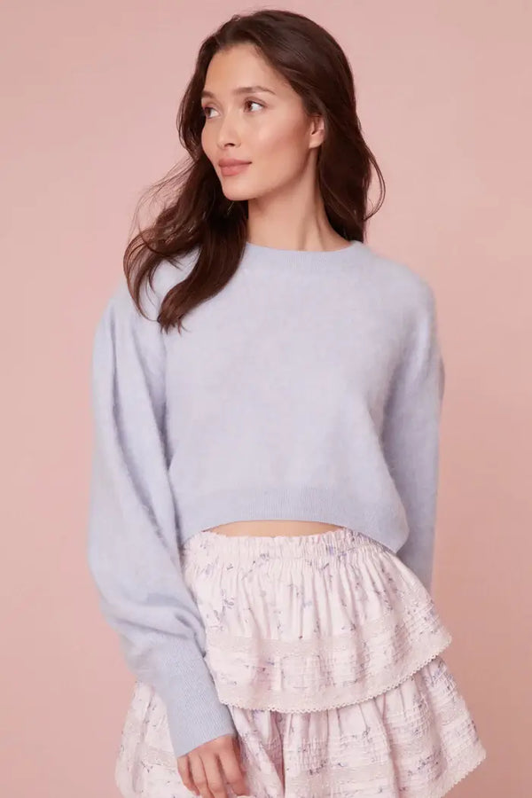 Love Shack Fancy - Candela Pullover Sweater in Ice Blue