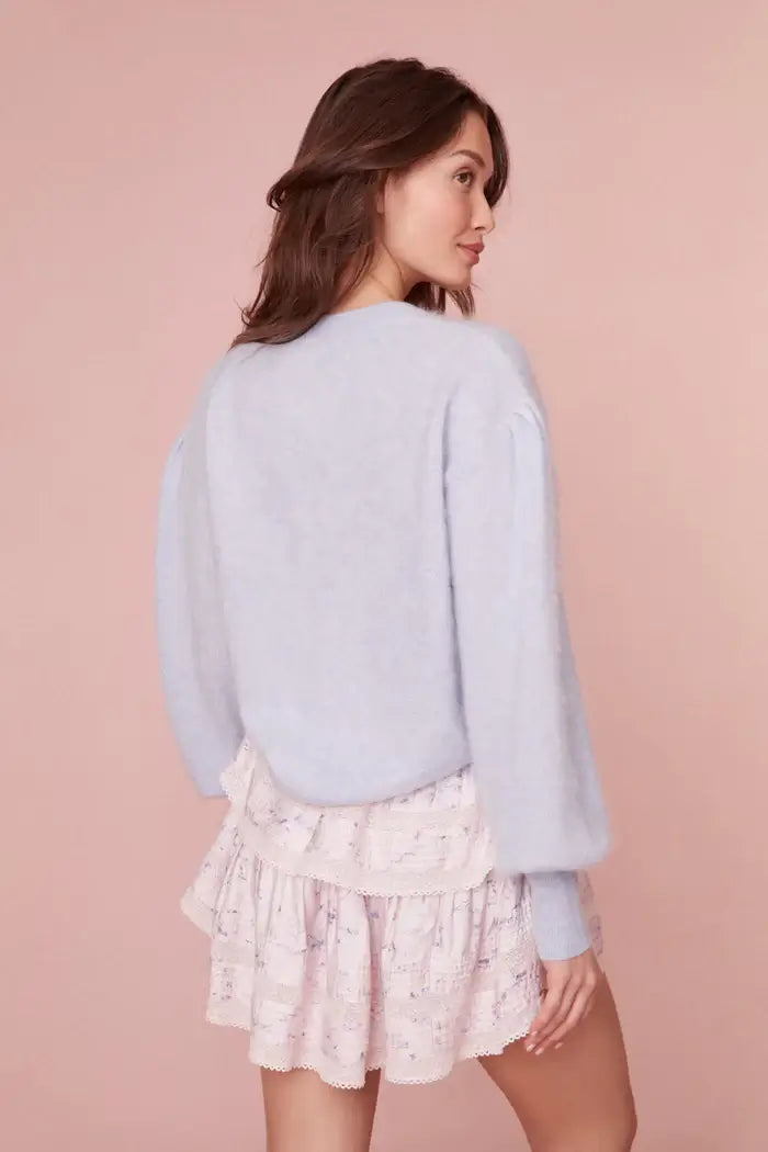 Love Shack Fancy - Candela Pullover Sweater in Ice Blue