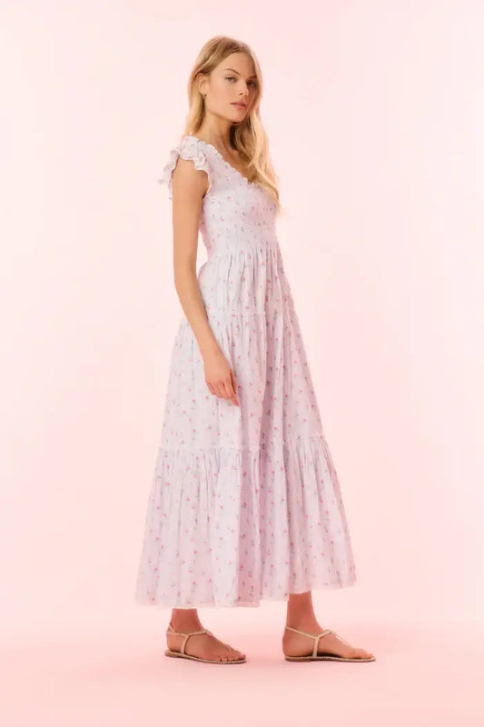 Love Shack Fancy - Chessie dress in Coastline blue
