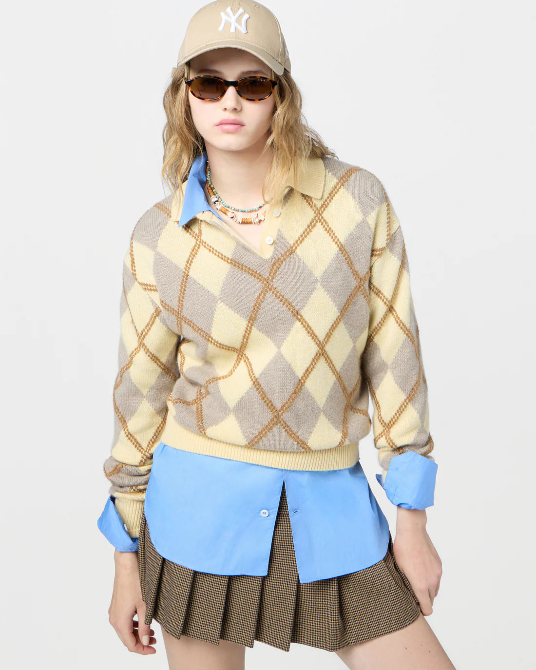 Guest in Residence - Argyle Polo in Butter Combo