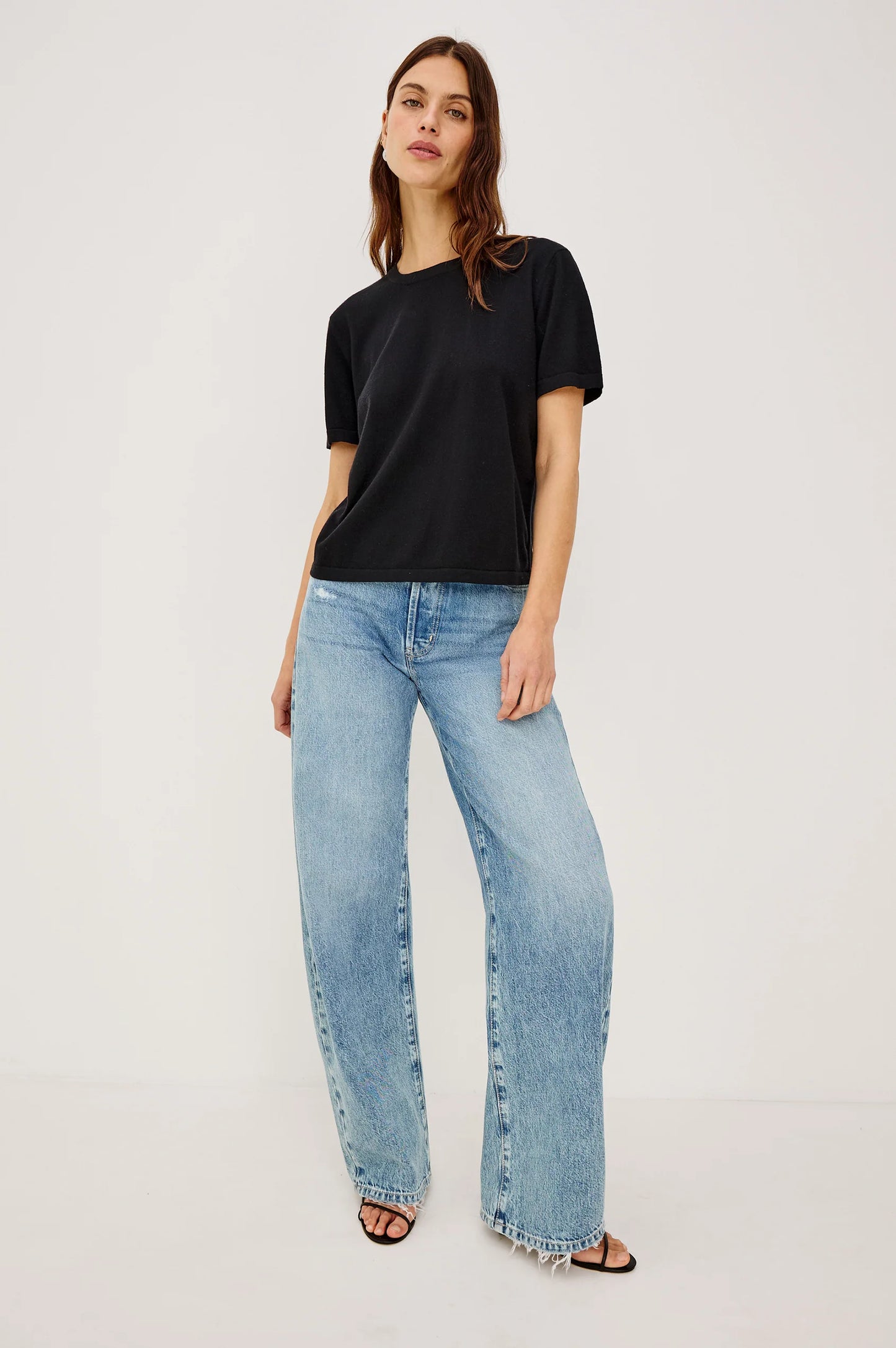 Rails - Cotton cashmere t-shirt in Black