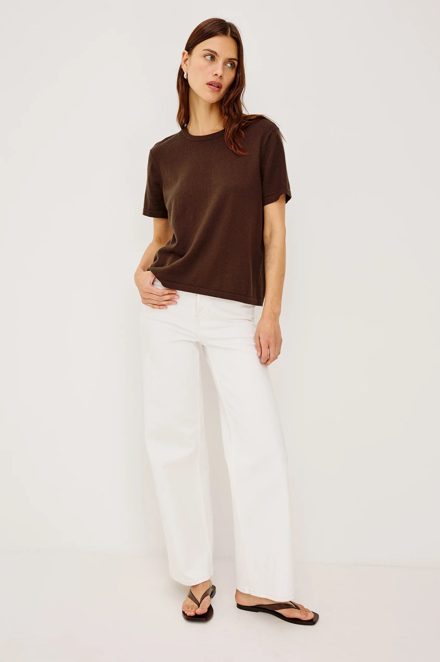 Rails - Cotton cashmere t-shirt Espresso