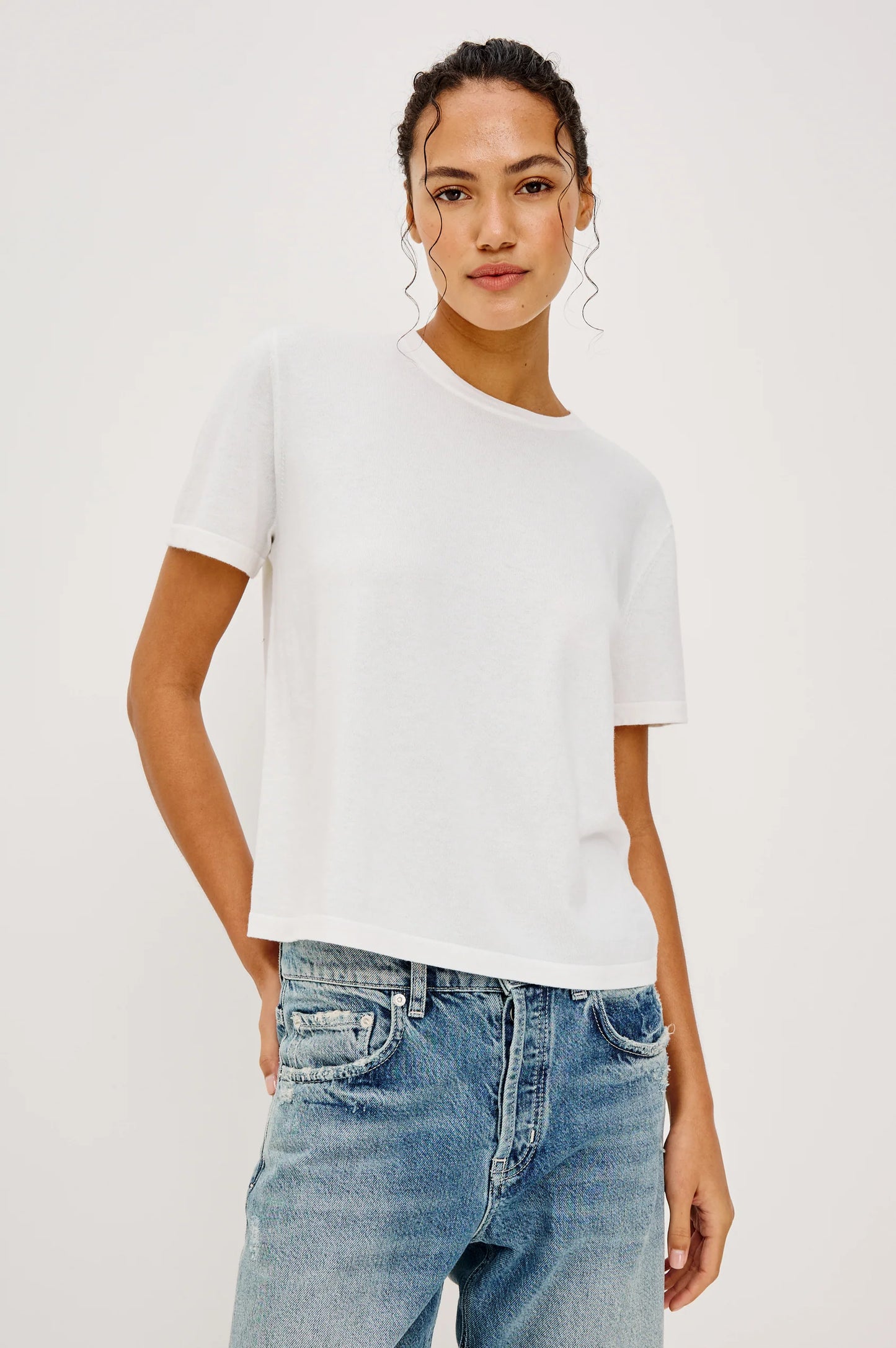 Rails - Cotton cashmere t-shirt in white