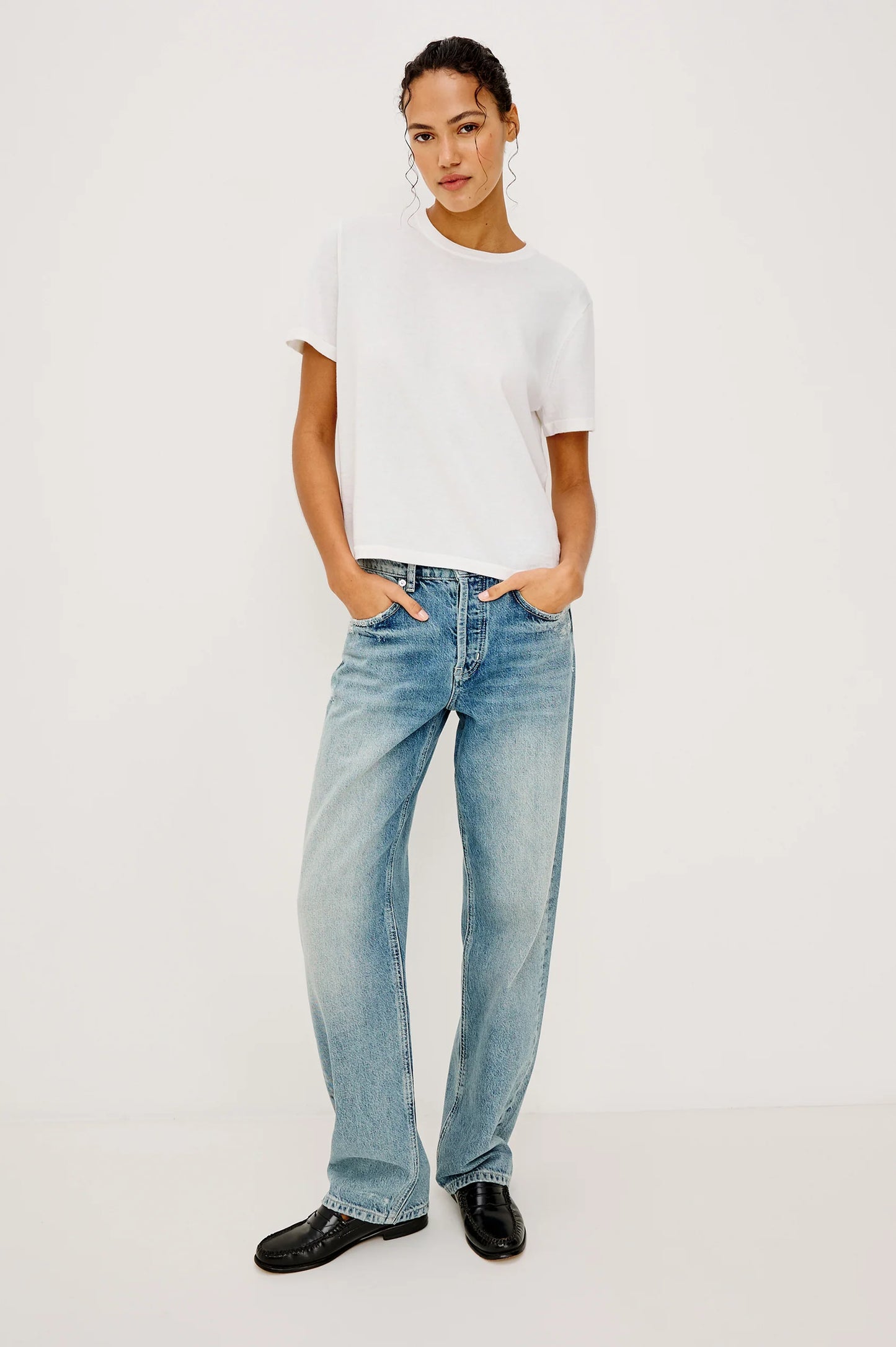 Rails - Cotton cashmere t-shirt in white