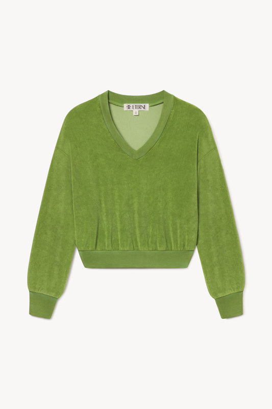 Eterne - Cropped v neck sweatshirt in fern