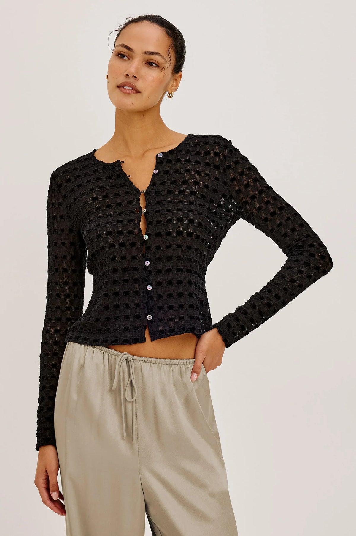 Rails - Cyrah top Black Checkerboard