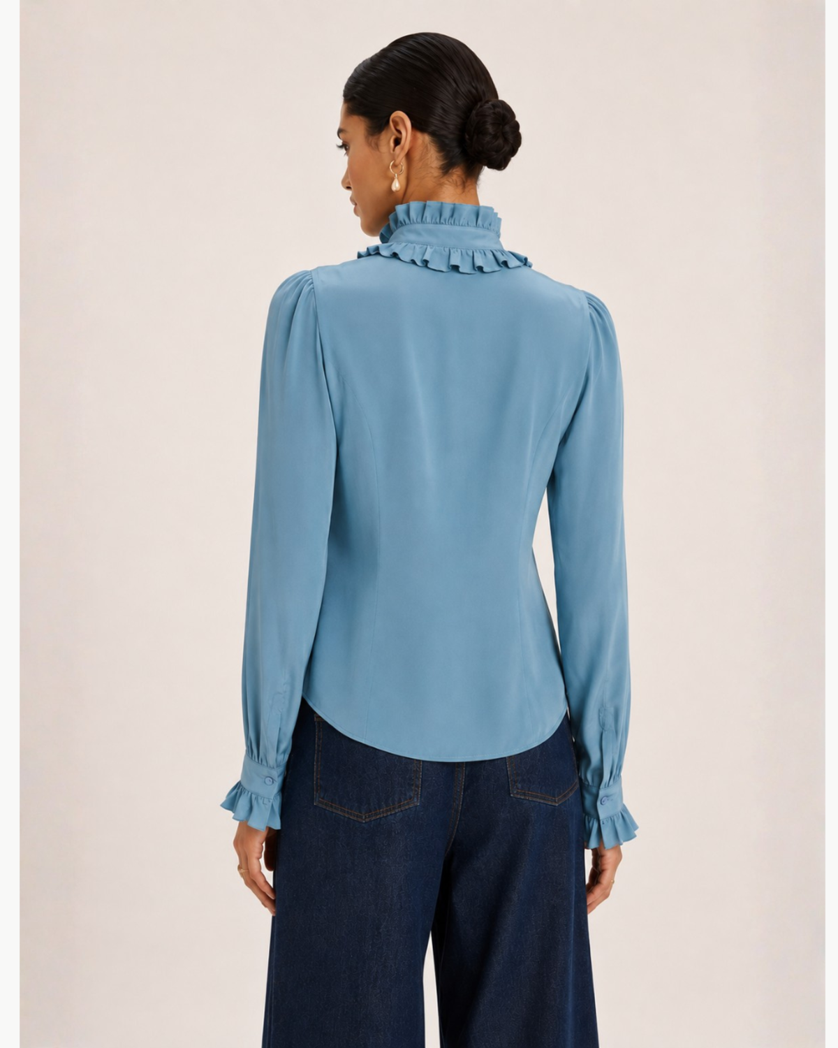 Ulla Johnson - Catroux long sleeve silk blouse in heron