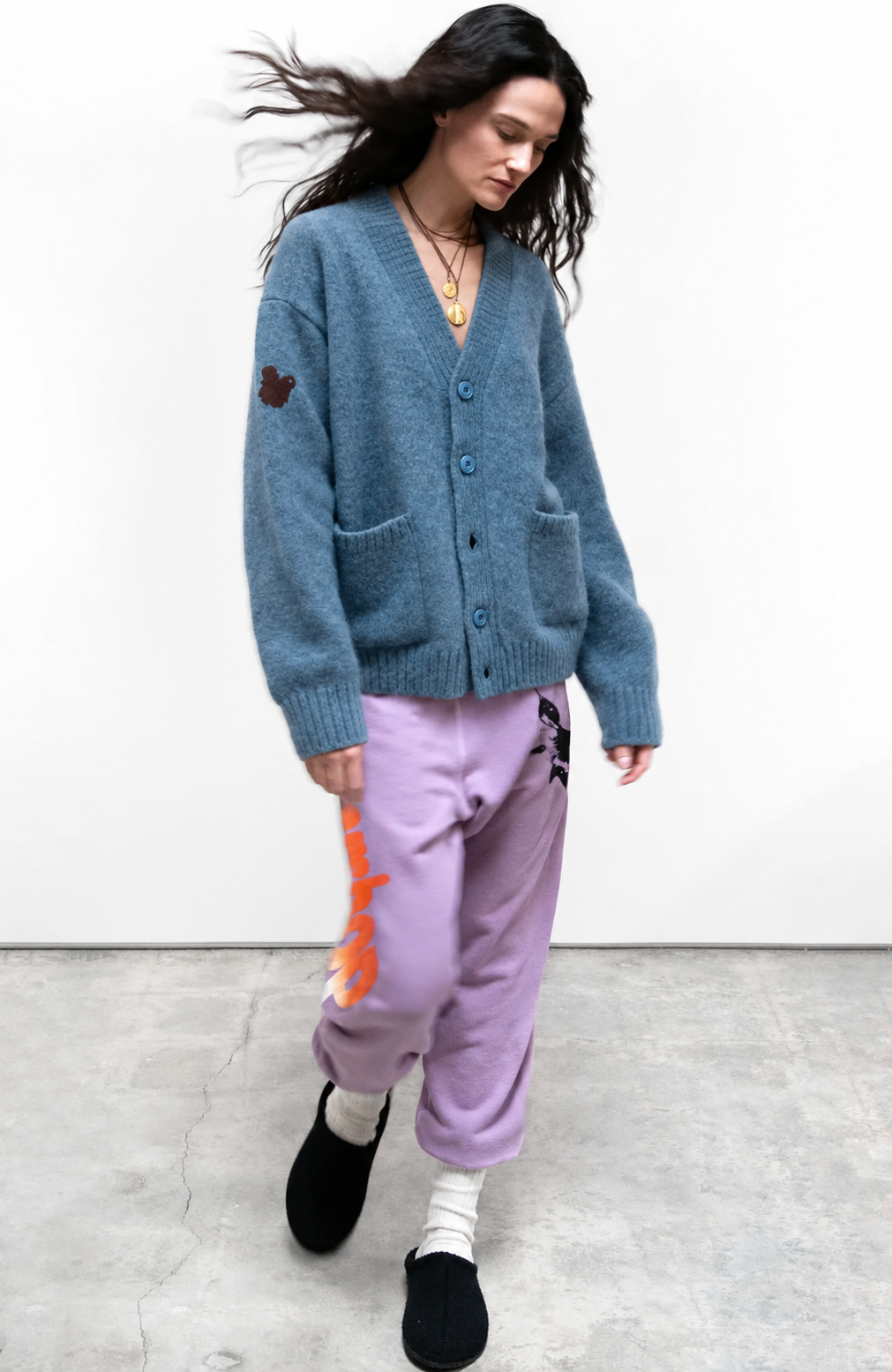 Freecity - Superyumm Norwegian wool pocket cardigan in norwegian blue