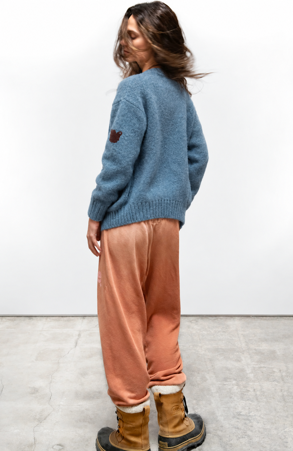 Freecity - Superyumm Norwegian wool pocket cardigan in norwegian blue