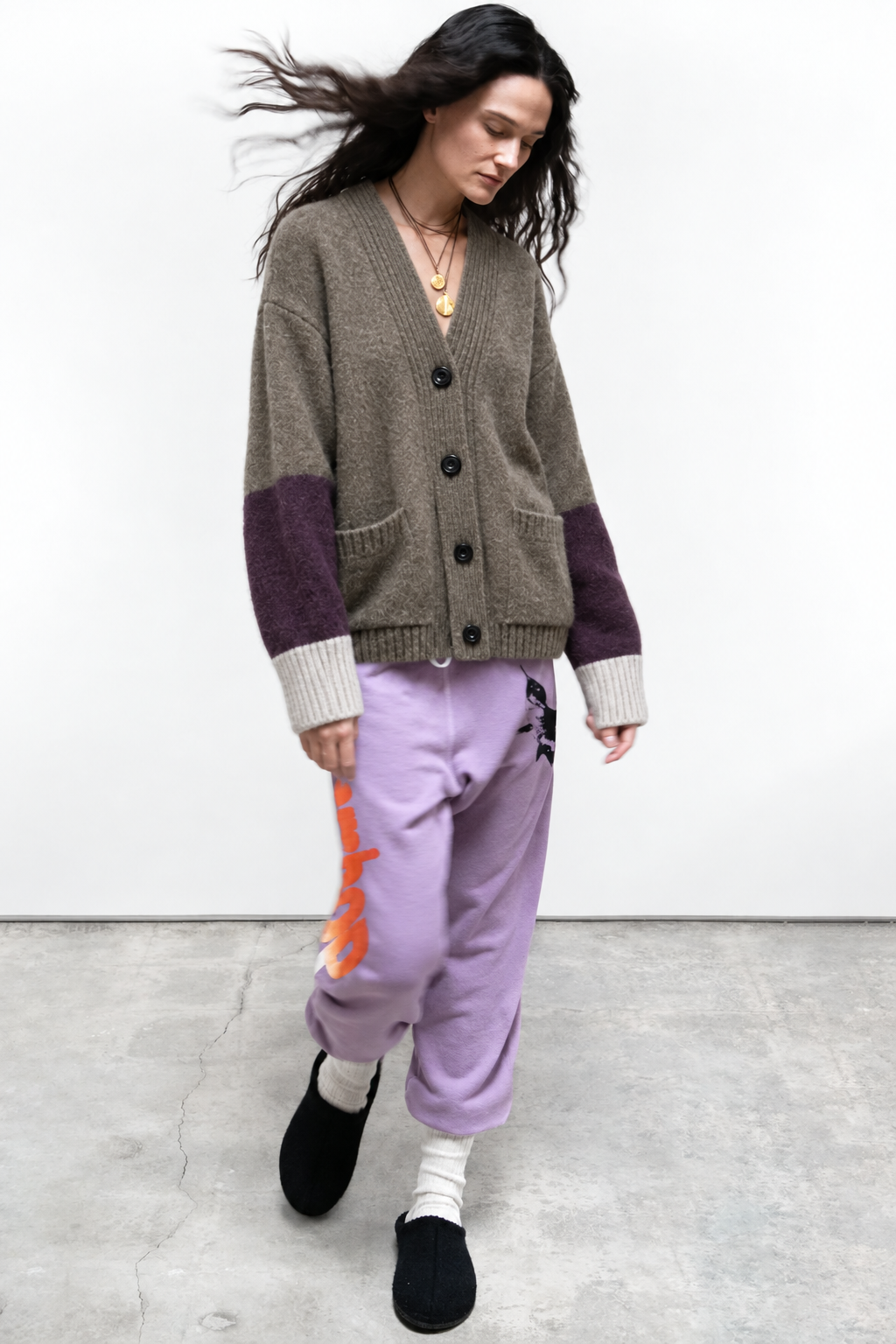 Freecity - cashmere lux cardigan in twigs mix up