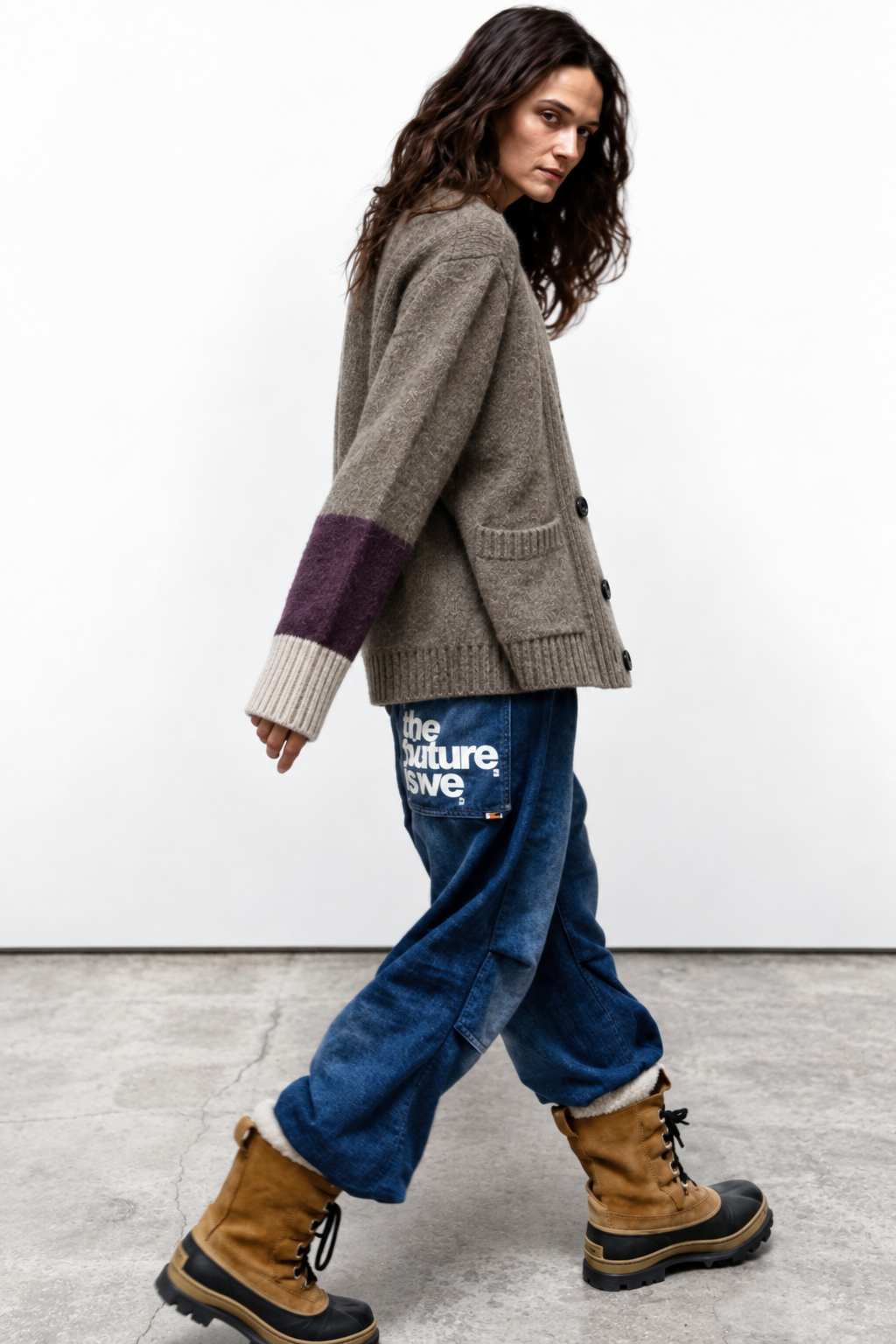 Freecity - cashmere lux cardigan in twigs mix up