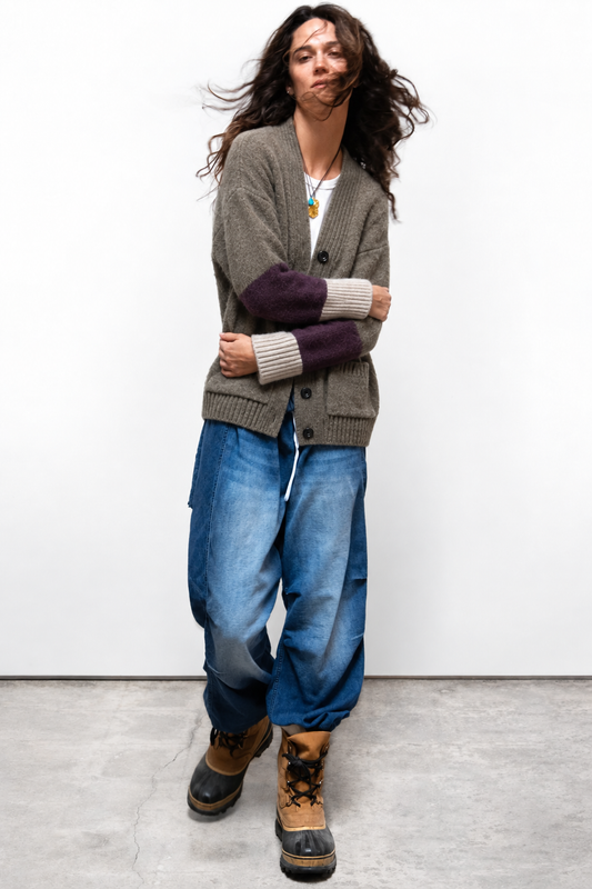Freecity - cashmere lux cardigan in twigs mix up