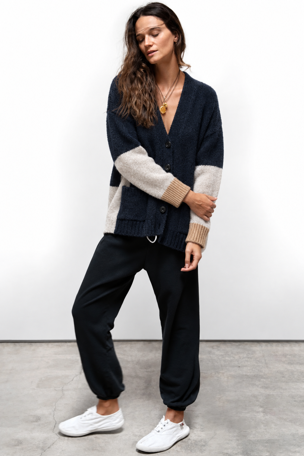 Freecity - cashmere lux cardigan in squids mix up