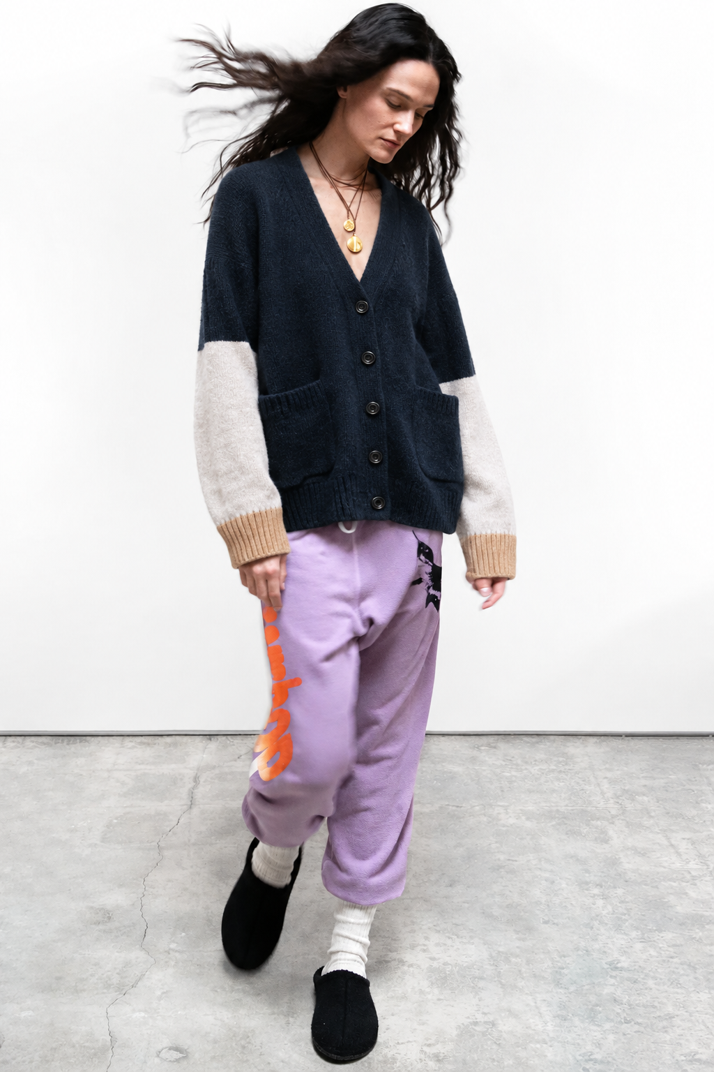 Freecity - cashmere lux cardigan in squids mix up