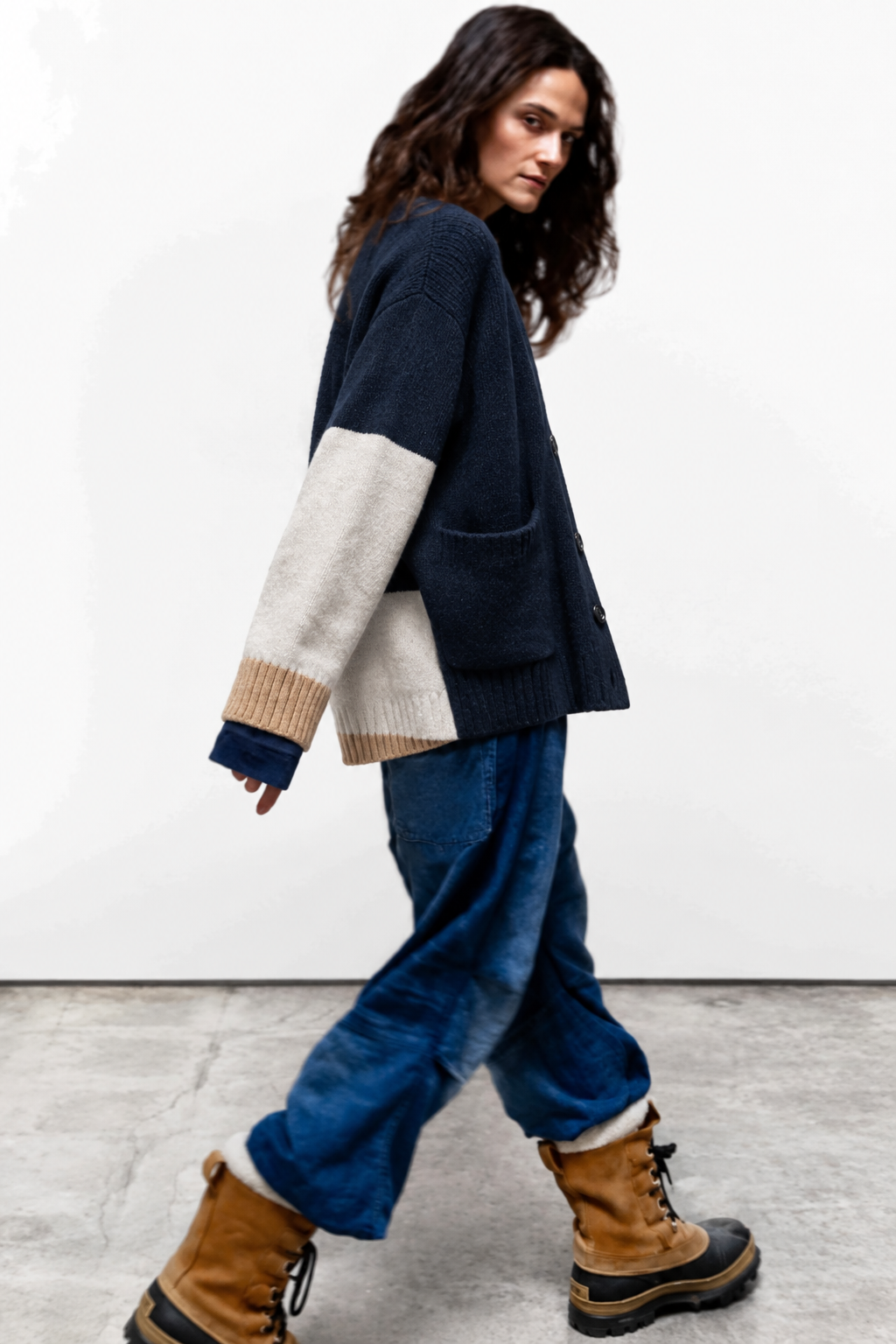 Freecity - cashmere lux cardigan in squids mix up