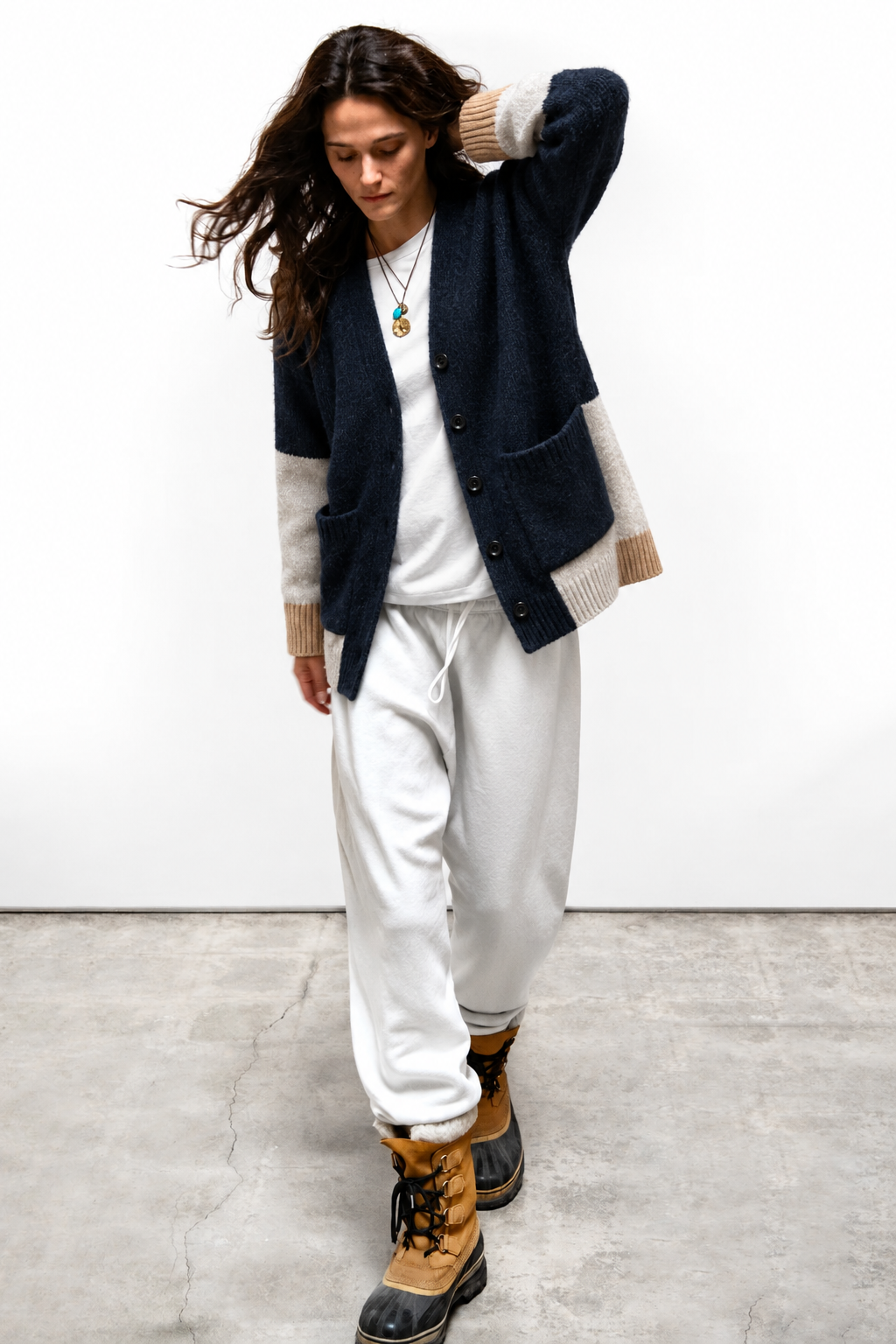 Freecity - cashmere lux cardigan in squids mix up