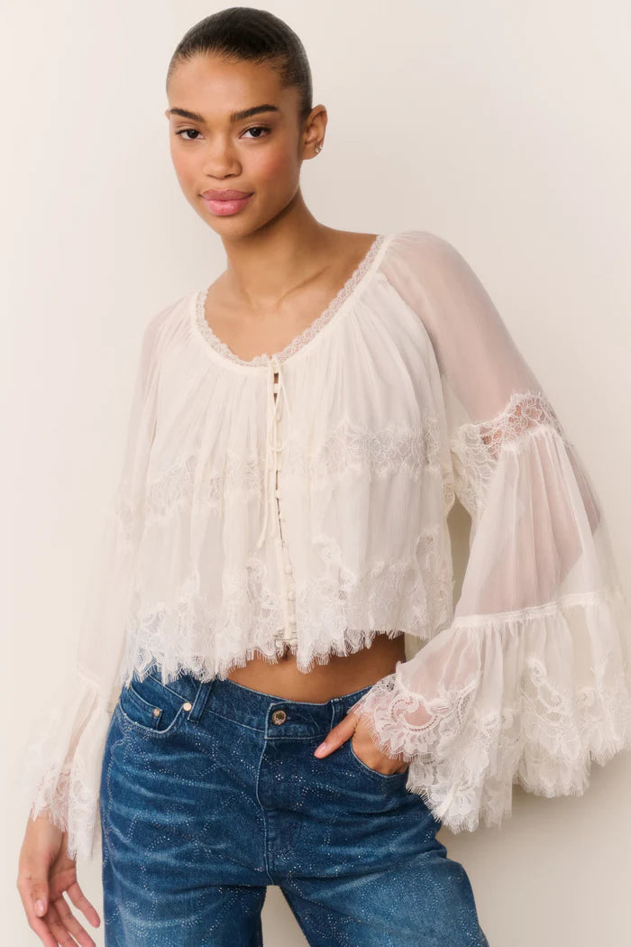 Love Shack Fancy - Darline top in ivory