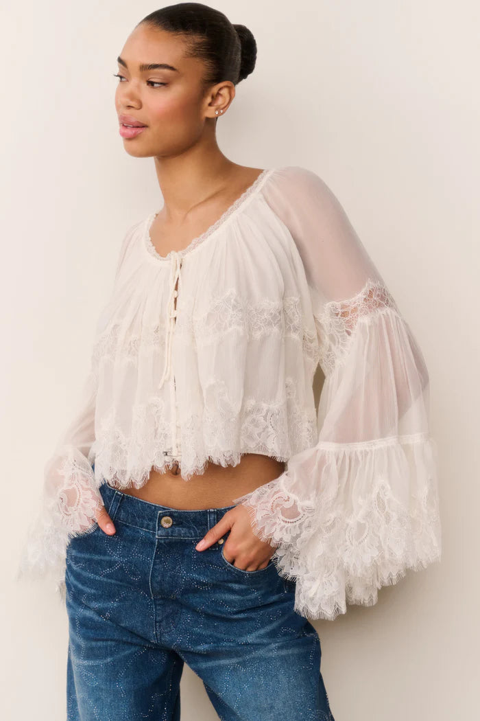 Love Shack Fancy - Darline top in ivory