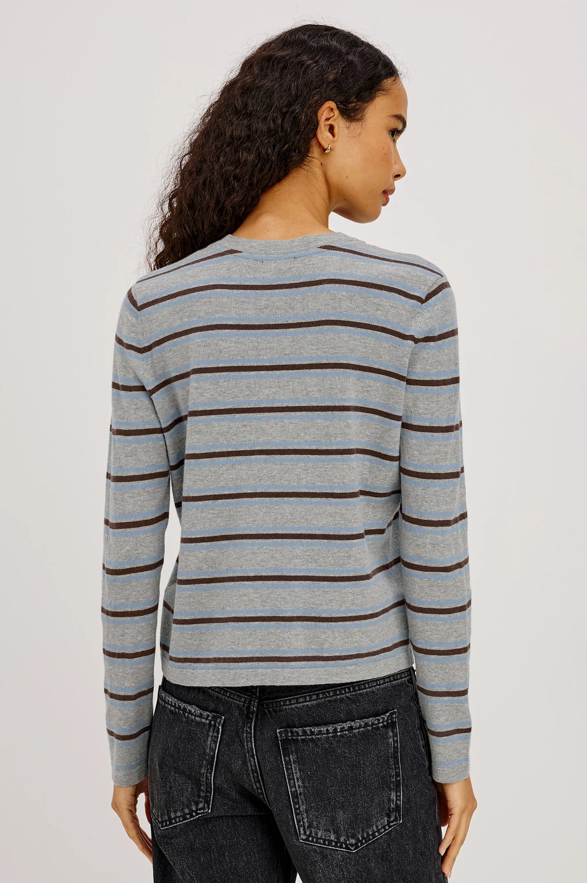 Rails - Davie cotton cashmere long sleeve tee in heather sky
