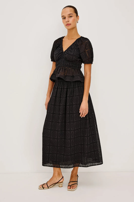 Rails - Dax Skirt in Black grid embroidery