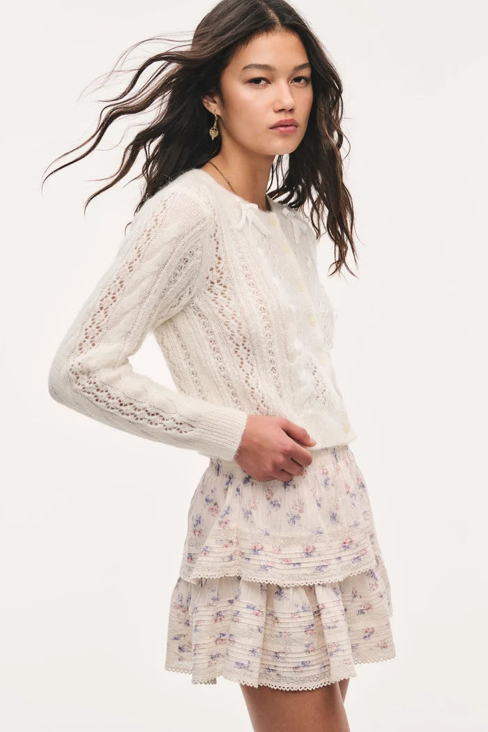Love Shack Fancy - Dione Cardigan in Snow cloud