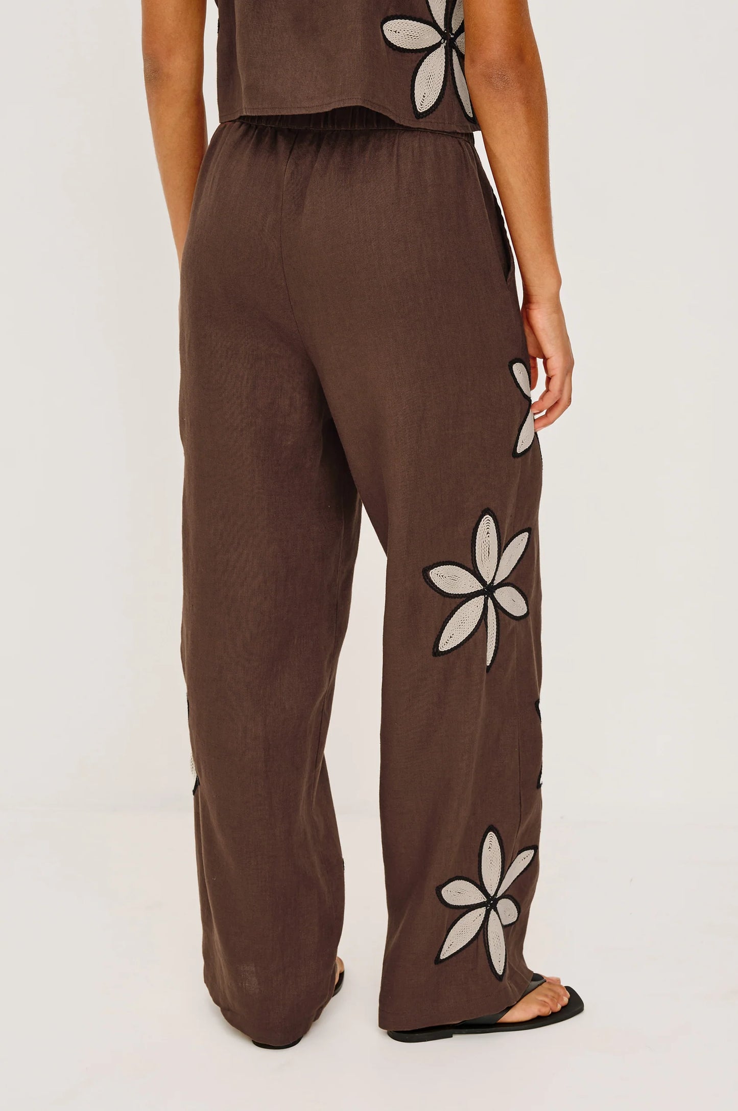 Rails - Emmie pant in cocoa floral embroidery