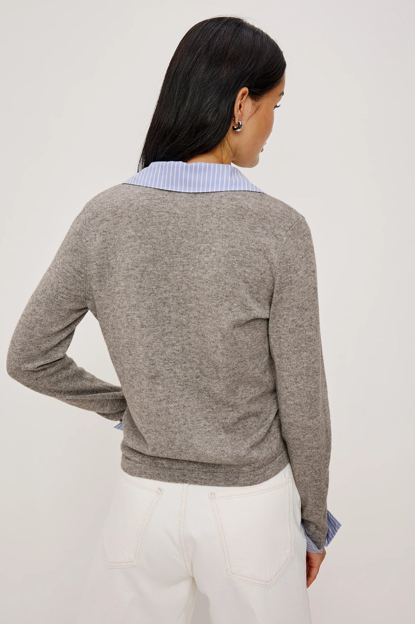 Rails - Eryn Top in Heather grey poplin mix