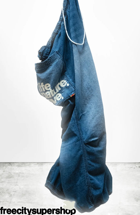 Freecity - LNL INDIGO WORKSHOP/UNIFORM LOOSE DRAWCORD "BIGGY" - INDIGO BLUES