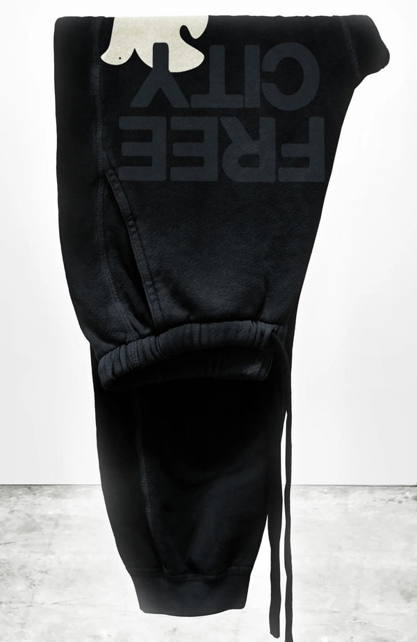 FREECITY LARGE SUNFADES pocket sweatpant - Black Space