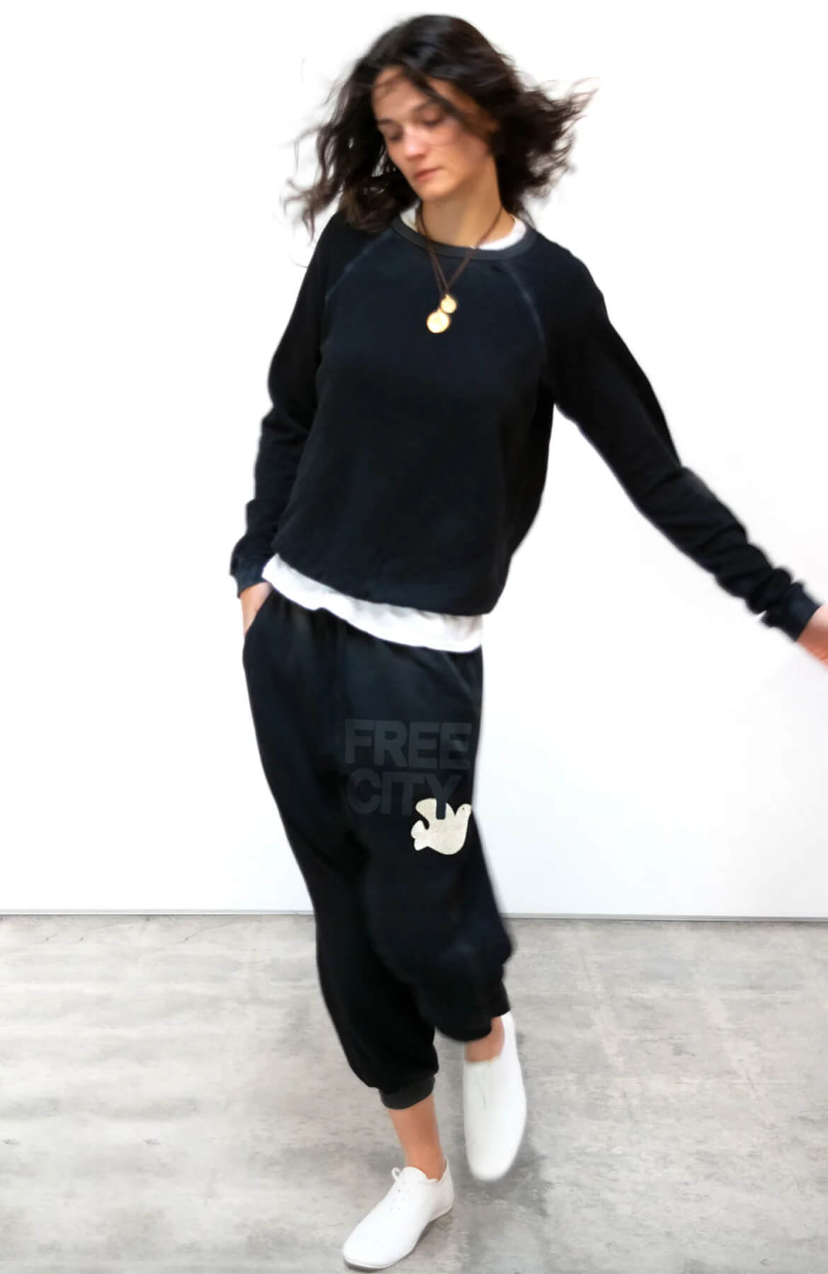 FREECITY LARGE SUNFADES pocket sweatpant - Black Space