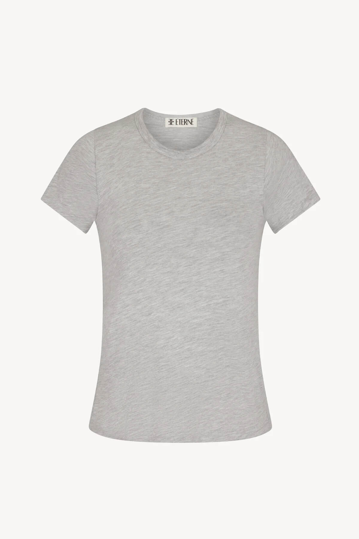 Eterne - Fitted Crewneck short Sleeve T-Shirt in heather grey