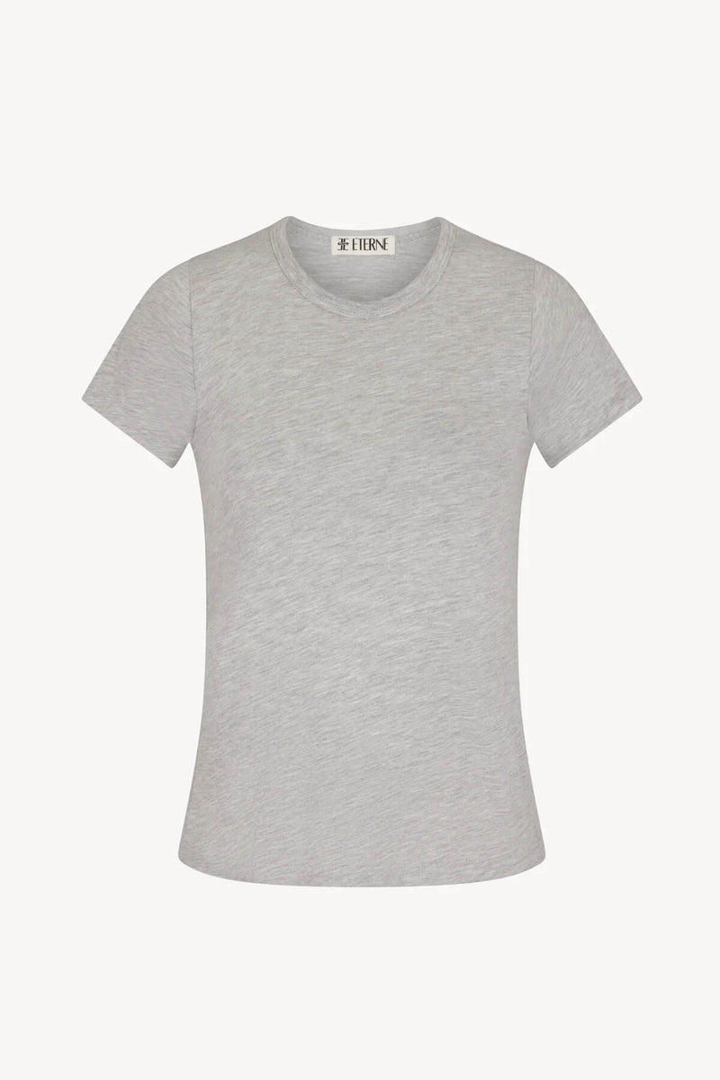 Eterne - Fitted Crewneck short Sleeve T-Shirt in heather grey