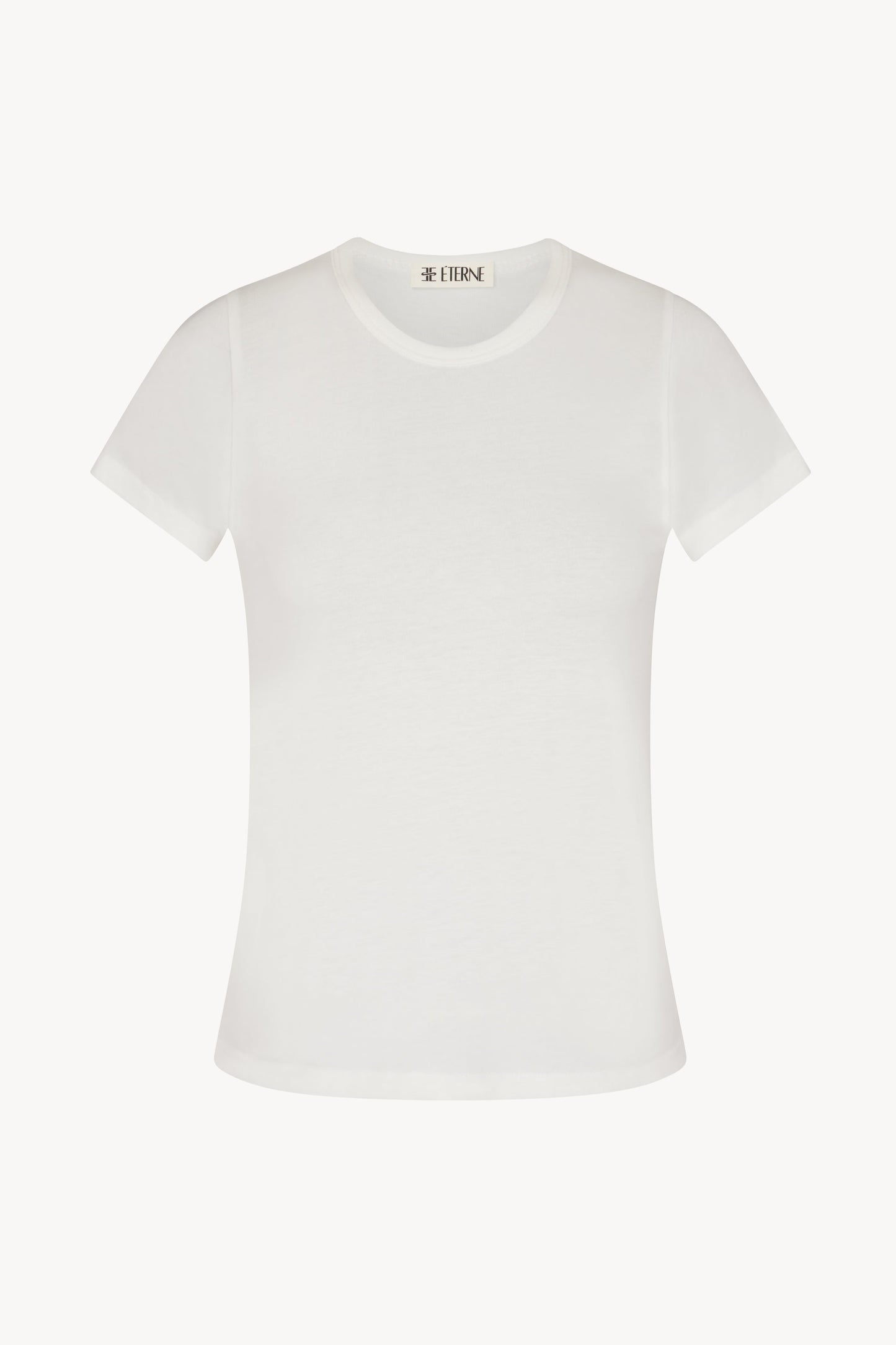 Eterne - Fitted Crew Neck Tee Shirt in Ivory