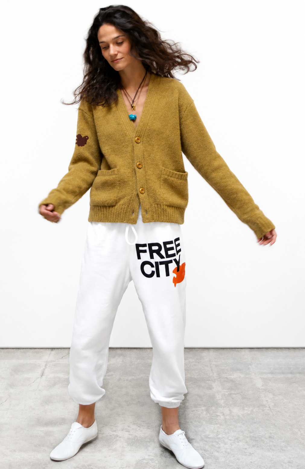 Freecity - Superyumm Norwegian wool pocket cardigan in norwegian golden