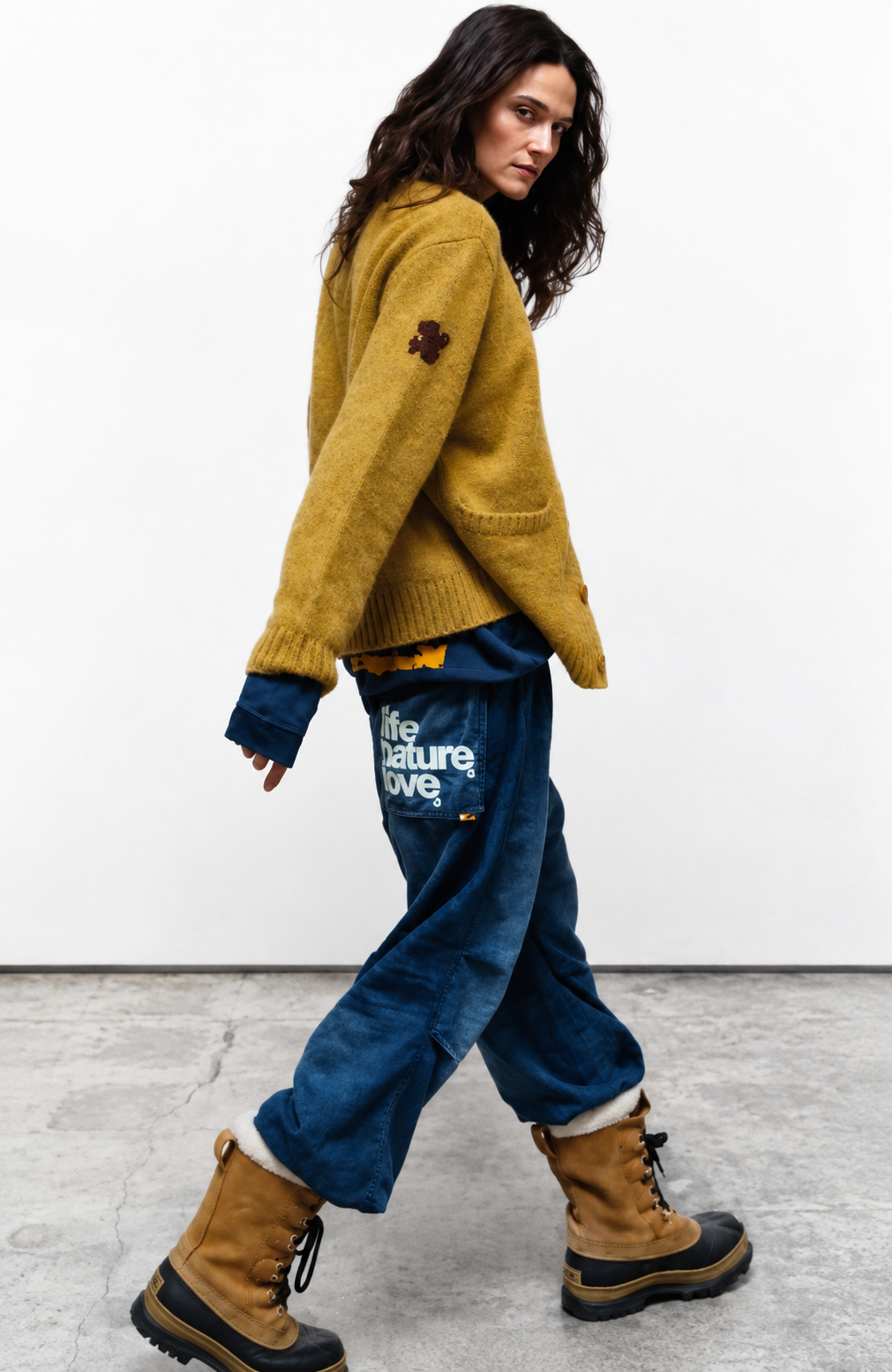 Freecity - Superyumm Norwegian wool pocket cardigan in norwegian golden