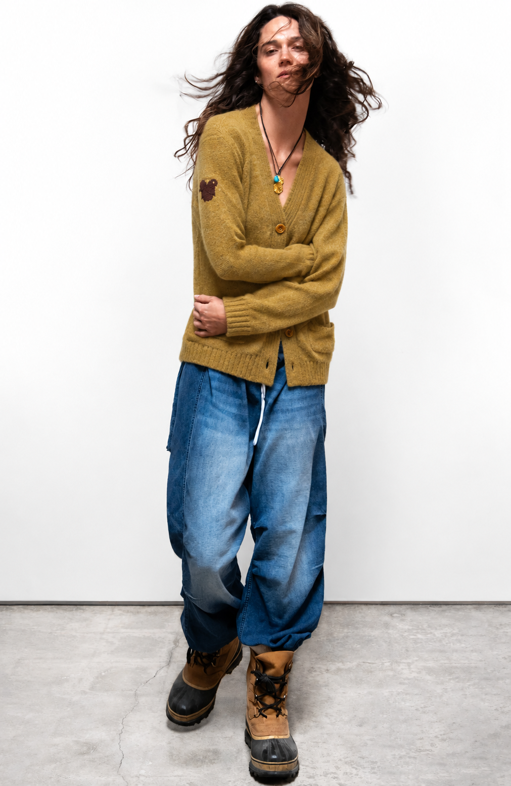 Freecity - Superyumm Norwegian wool pocket cardigan in norwegian golden