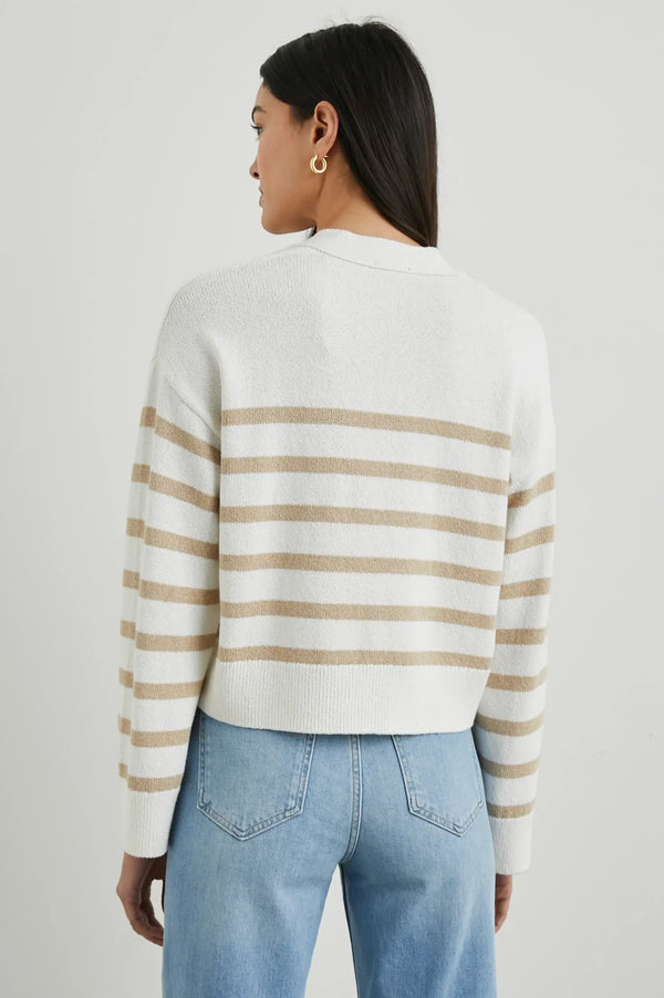 Rails - Geneva Cardigan in Sand Stripe