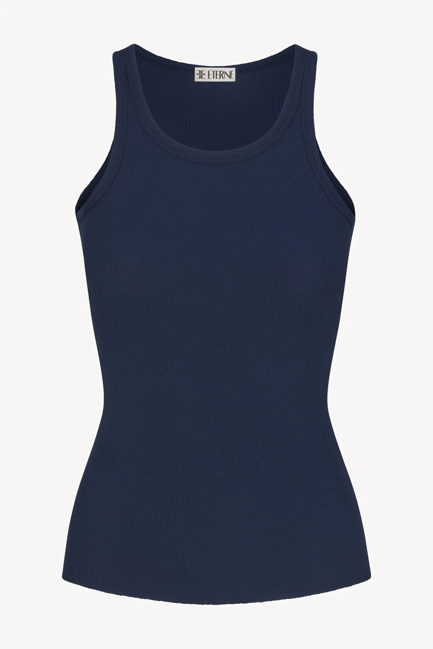 Eterne - High Neck Fitted Tank in Navy