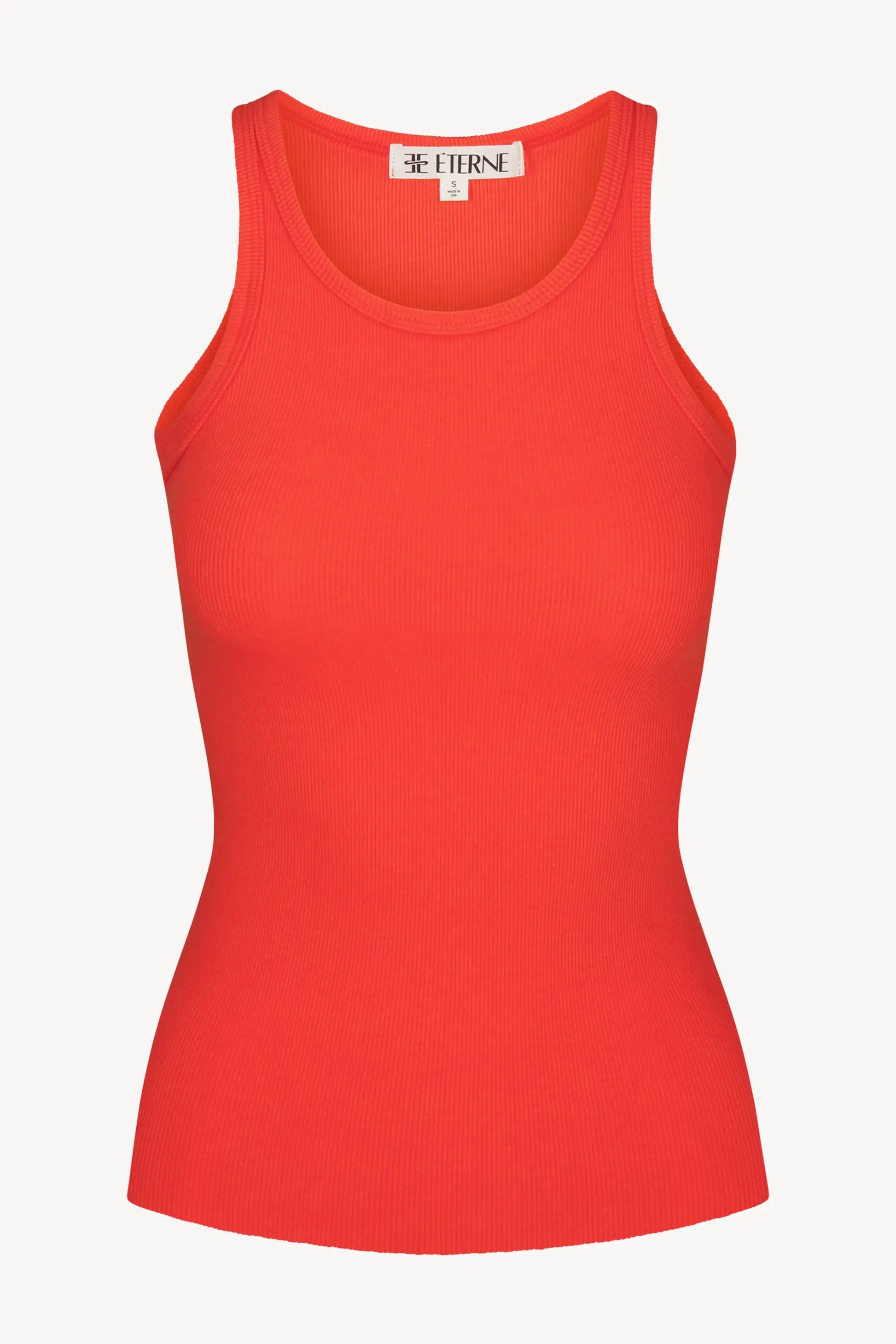 Eterne - High Neck Fitted Tank in Poppy
