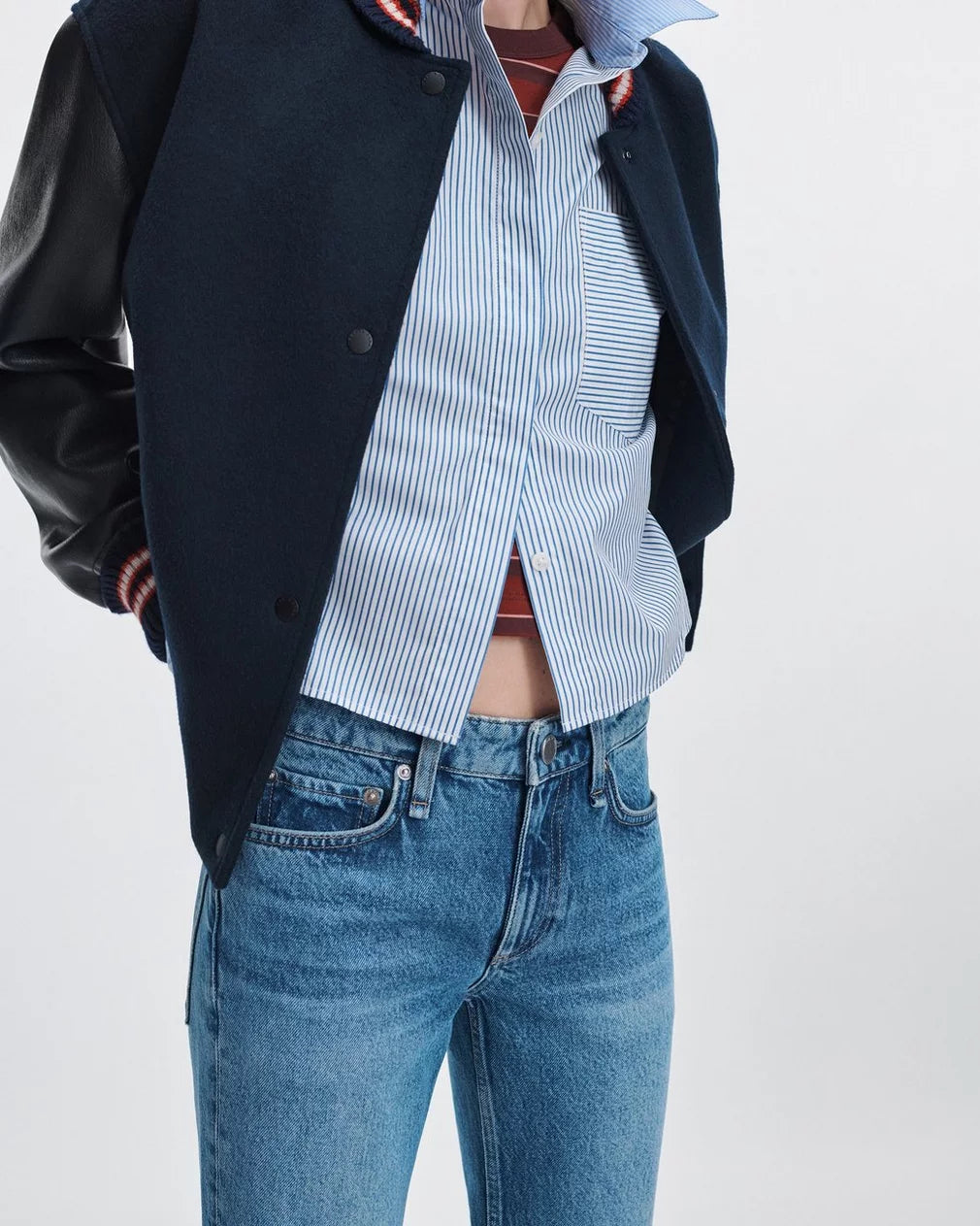 Rag & Bone - Harlow Straight Jean Low-Rise in Rigid Denim in Candice