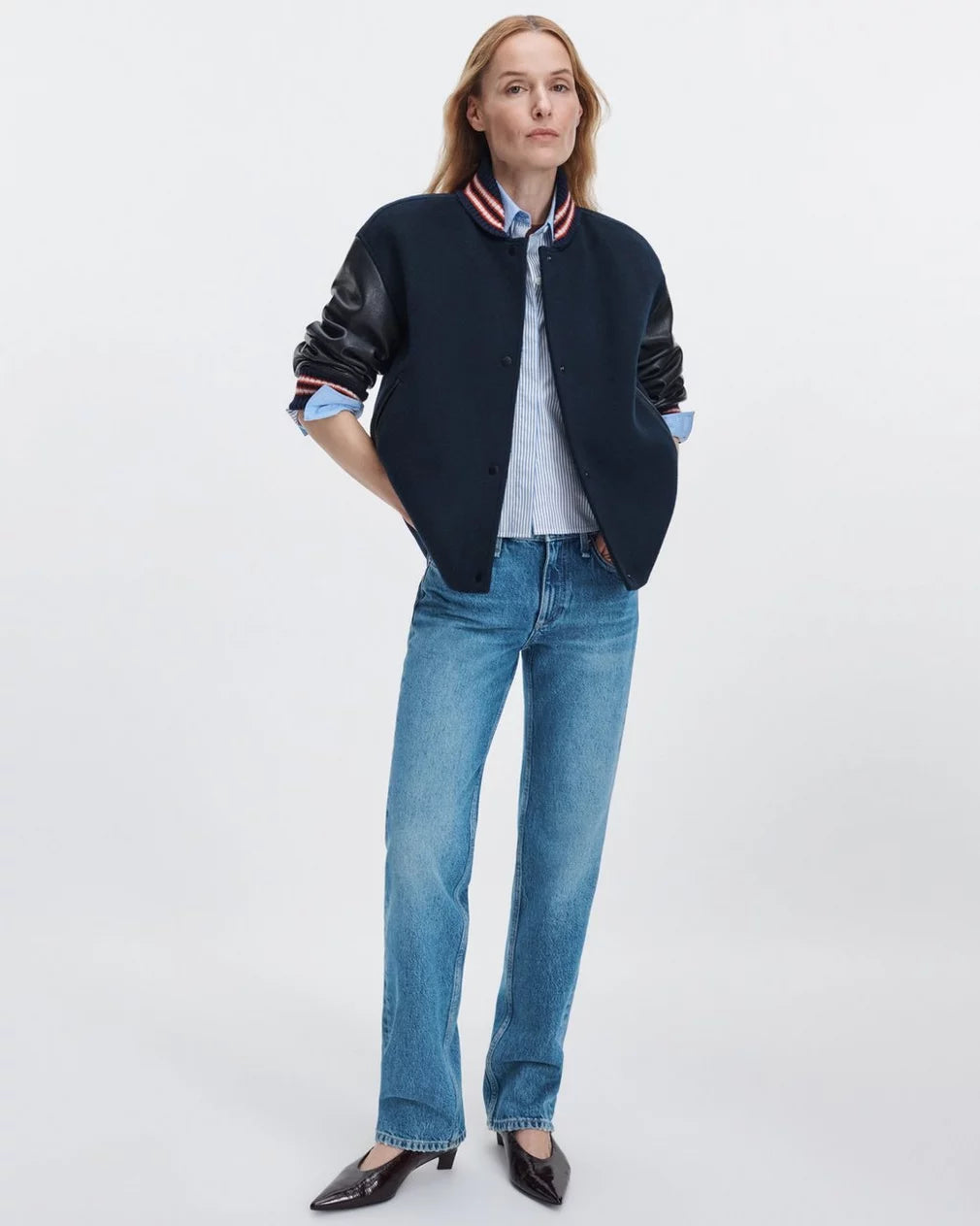 Rag & Bone - Harlow Straight Jean Low-Rise in Rigid Denim in Candice