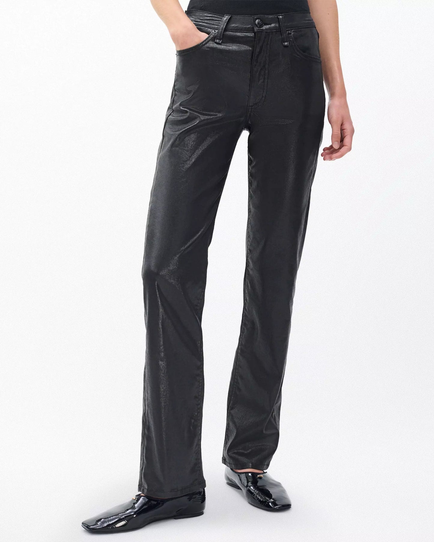 Rag & Bone - Flexi Harow straight jeans in coated Black