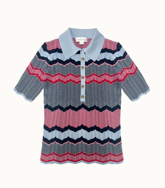 Velvet - Roselle Top in Multi blue