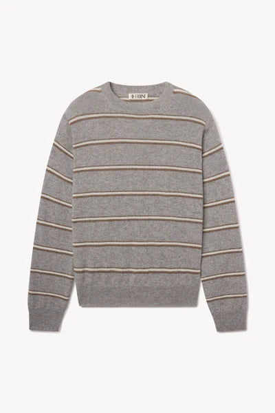 Eterne - James Sweater in Heather Grey Stripe