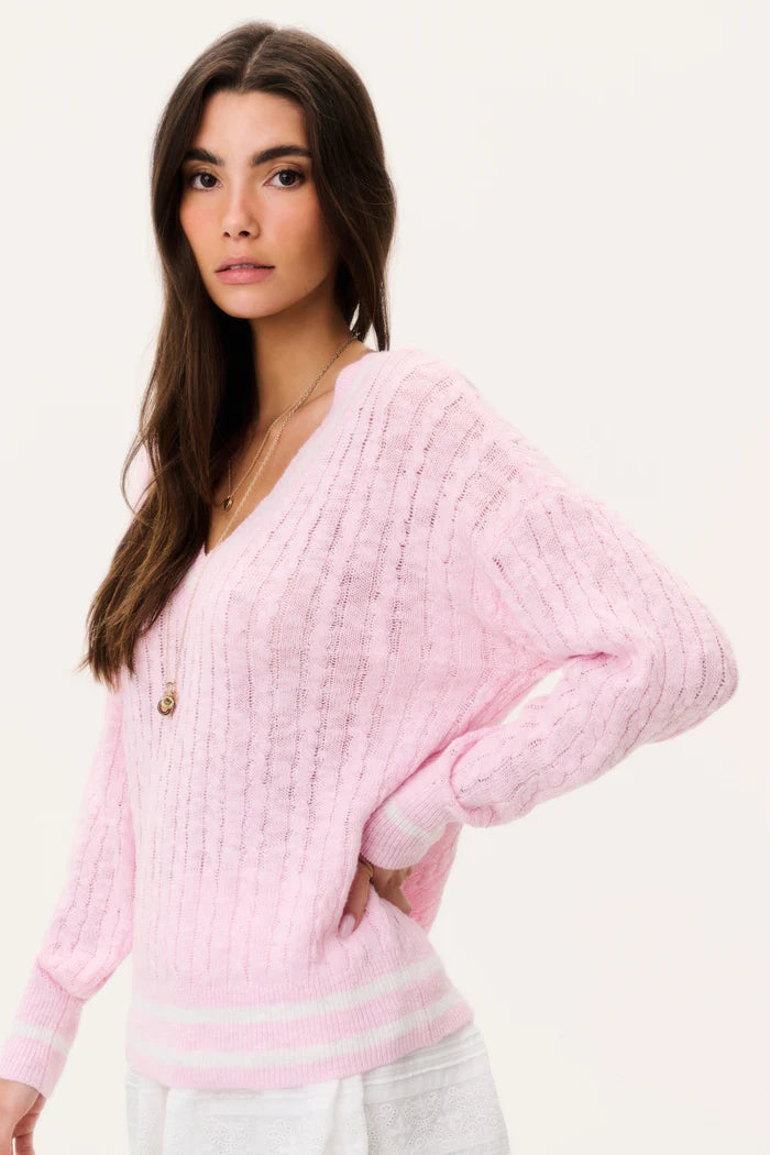 Love Shack Fancy - Jessena Pullover in Polo Blush