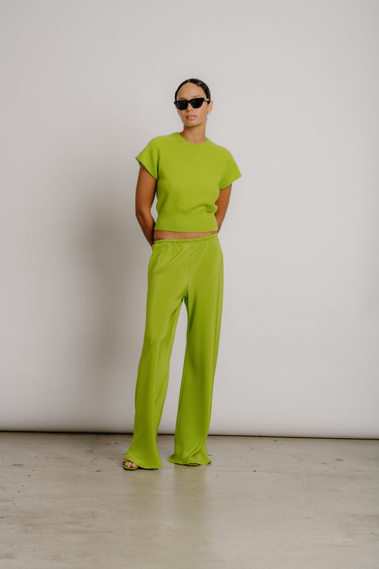 Sablyn - Joani raglan crewneck tee in Chartreuse