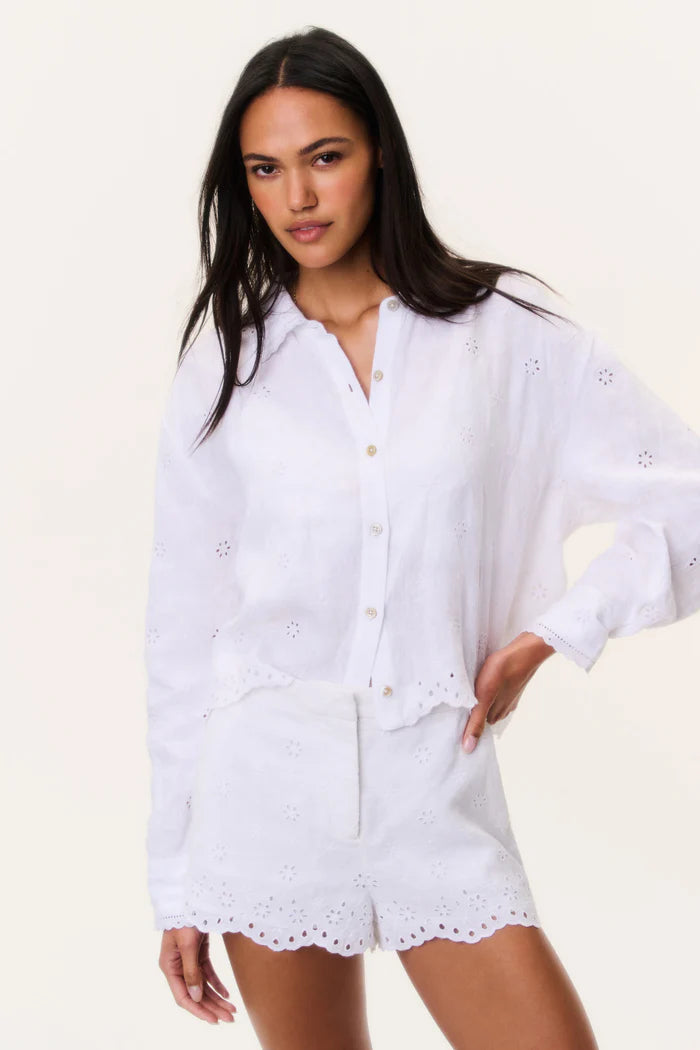Love Shack Fancy - Delano Top in Optic White