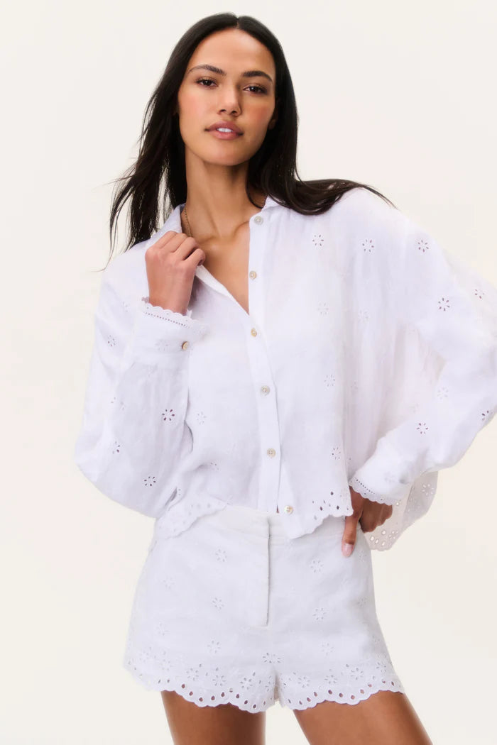 Love Shack Fancy - Delano Top in Optic White