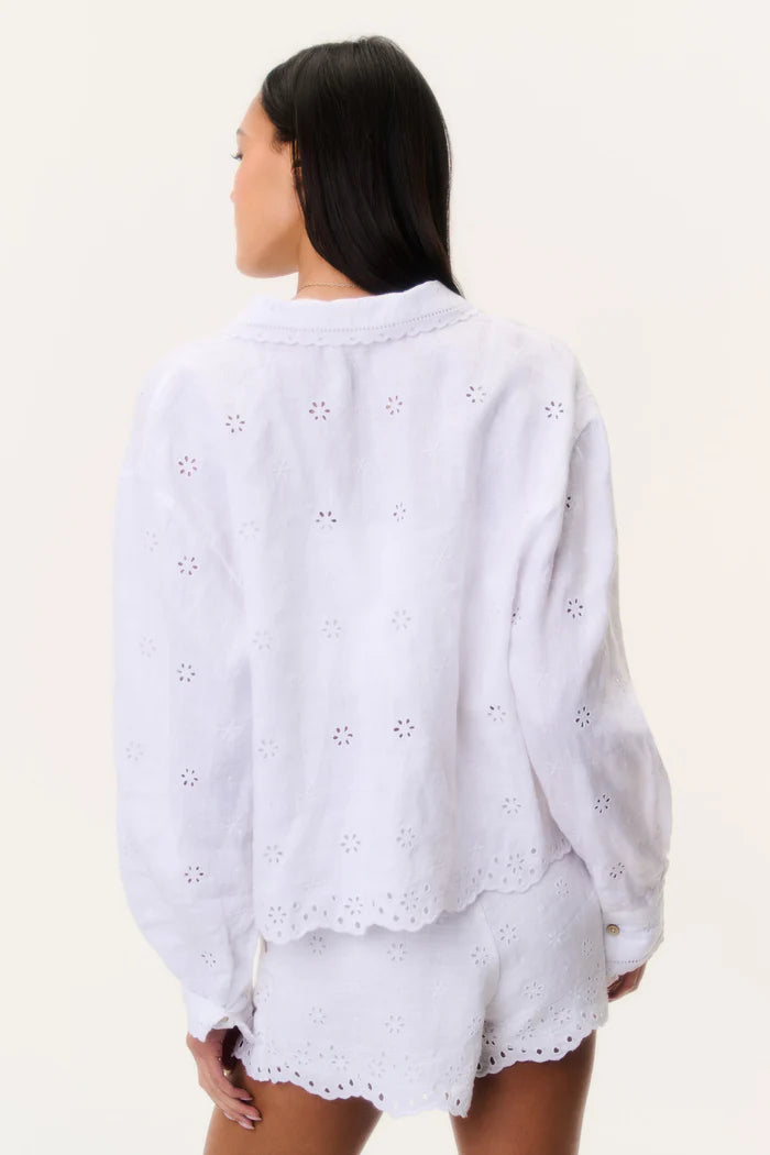 Love Shack Fancy - Delano Top in Optic White
