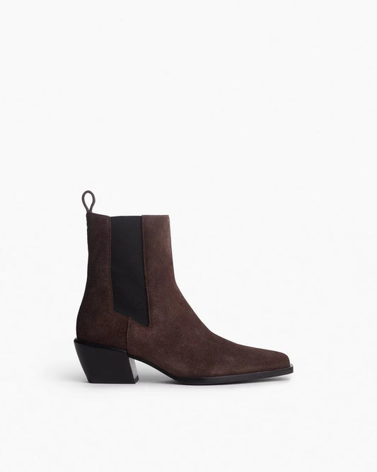 Rag & Bone - Joni Italian Suede Chelsea Boots in Dark espresso